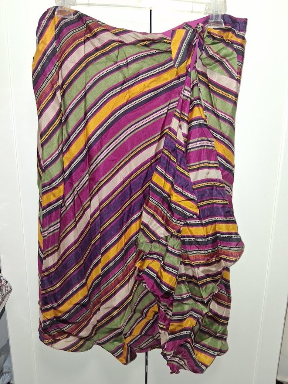 Lauren Ralph Lauren Silk Faux Wrap Tribal Print Midi Skirt NWT Sz L